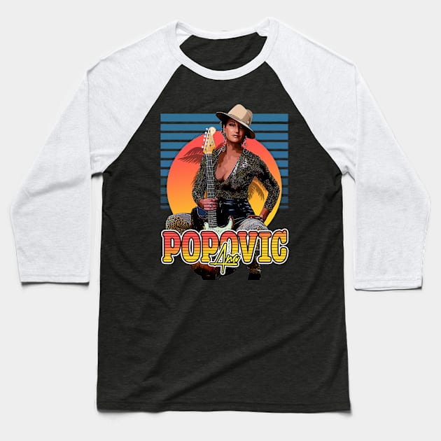 Retro Flyer Style Ana Popovic Fan Art Design Baseball T-Shirt by Now and Forever